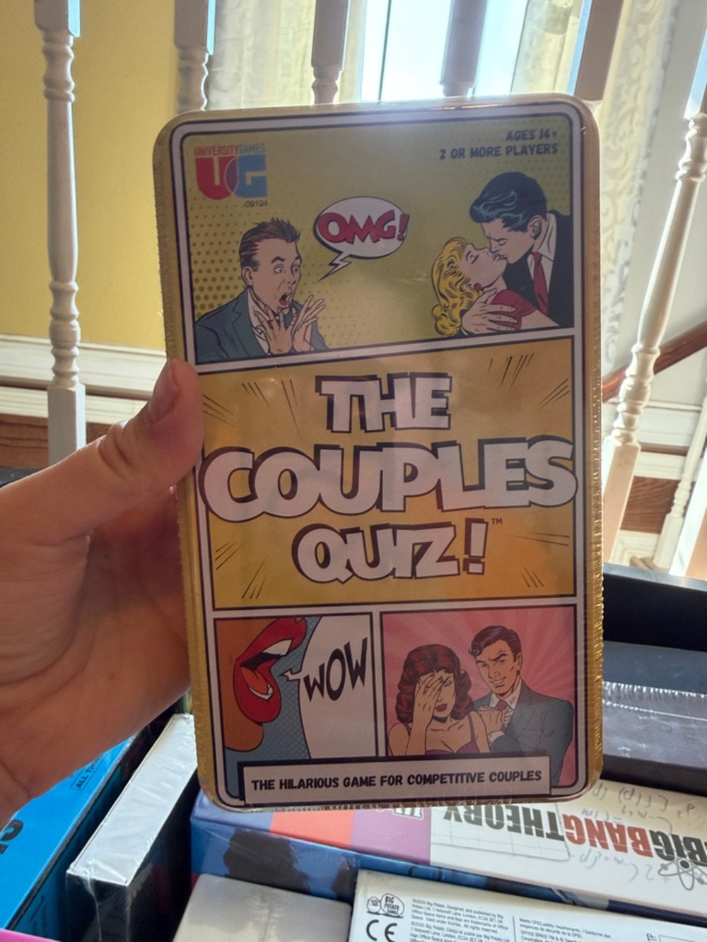 The Couples Quiz! Tin Box Game - Yellow Pop Art